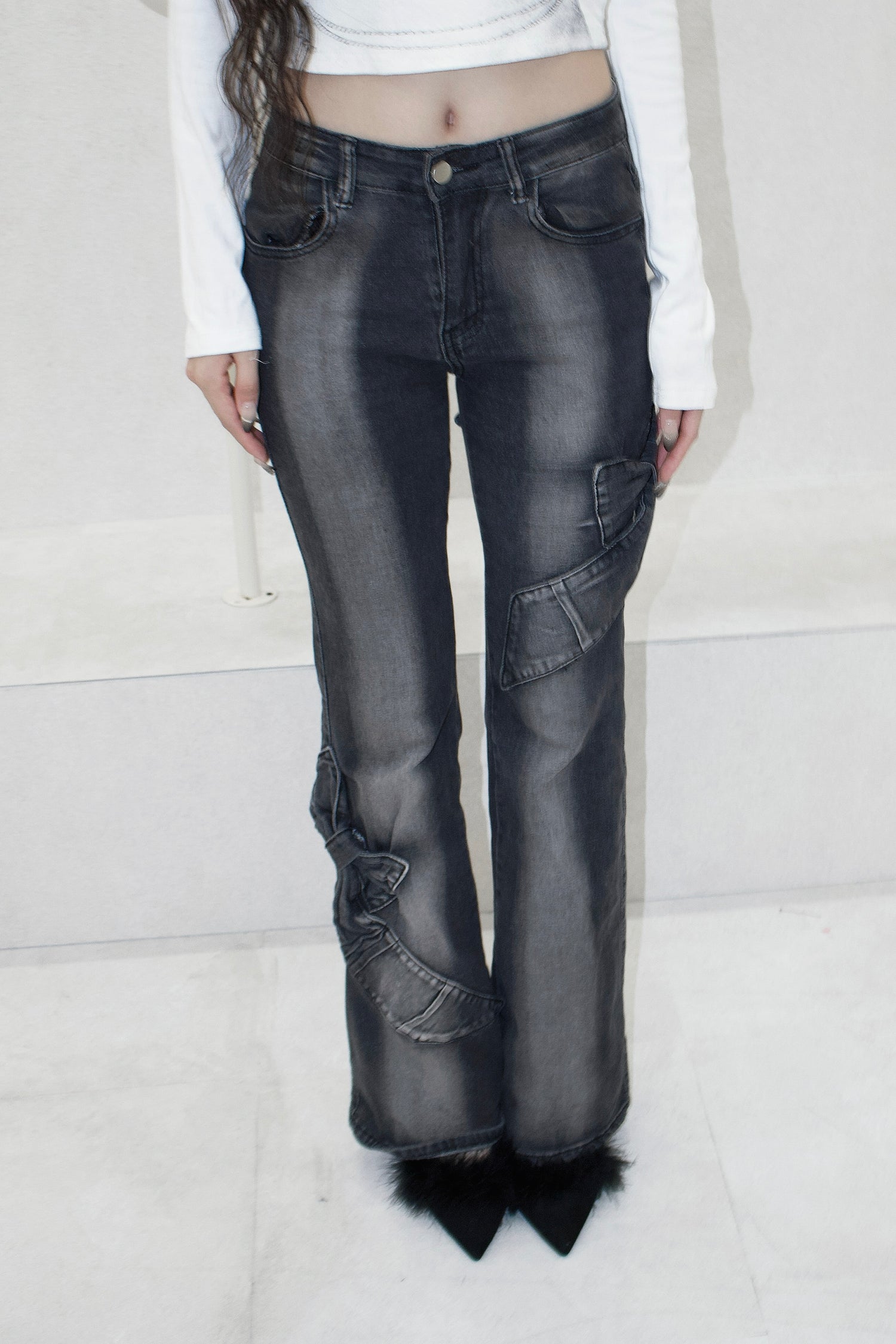 ribbon flare denim.