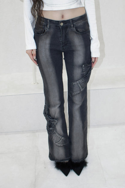 ribbon flare denim.