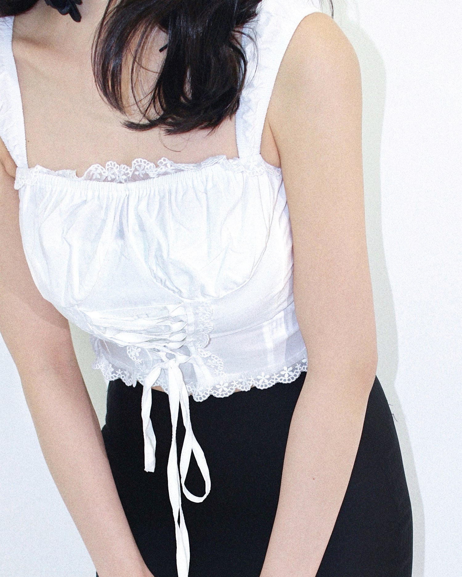 lace-up bustier.