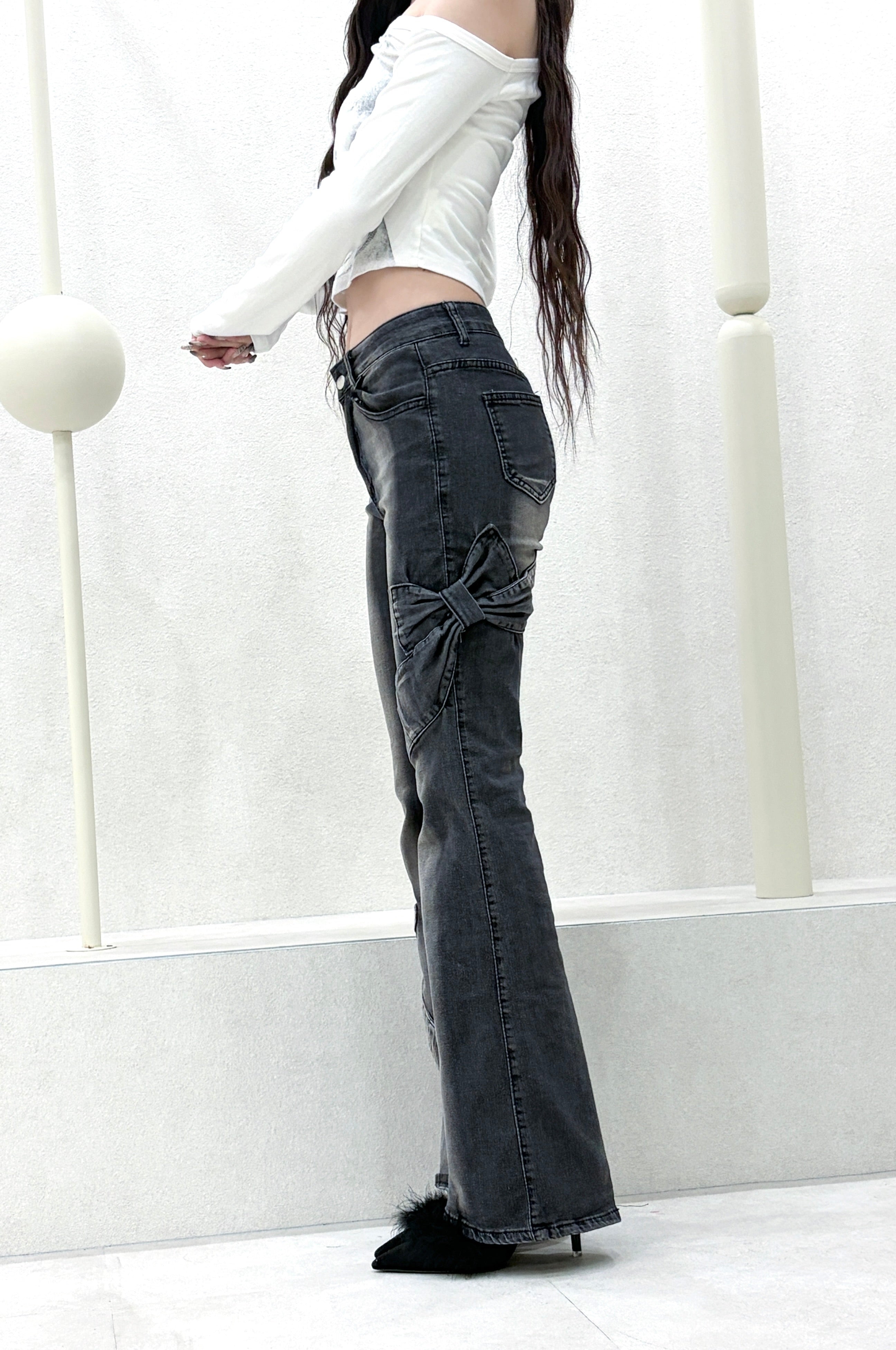 ribbon flare denim.