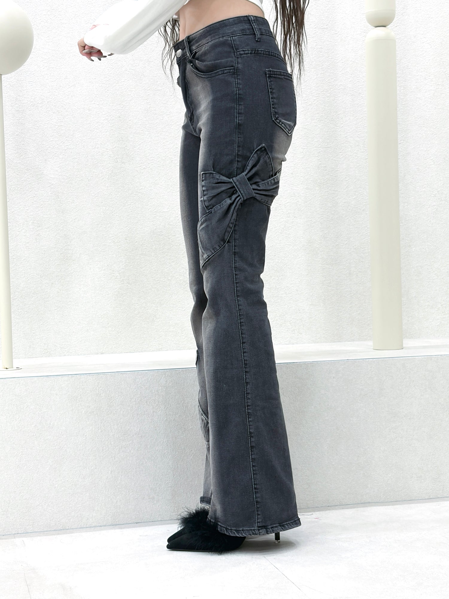 ribbon flare denim.