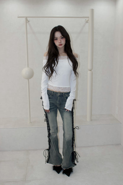 muse en lace off-shoulder.