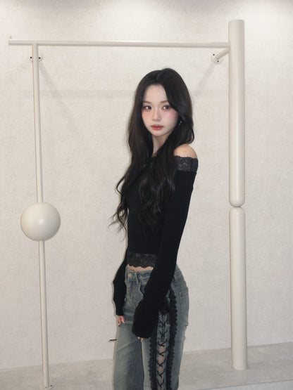 muse en lace off-shoulder.