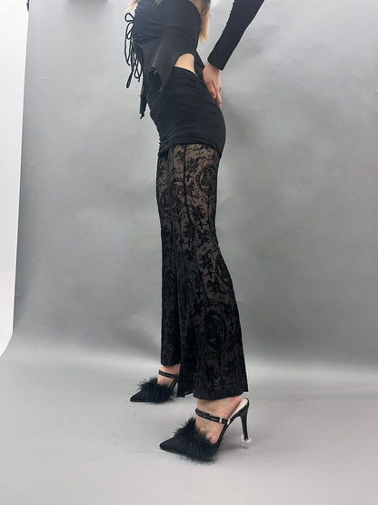 flare lace pants.